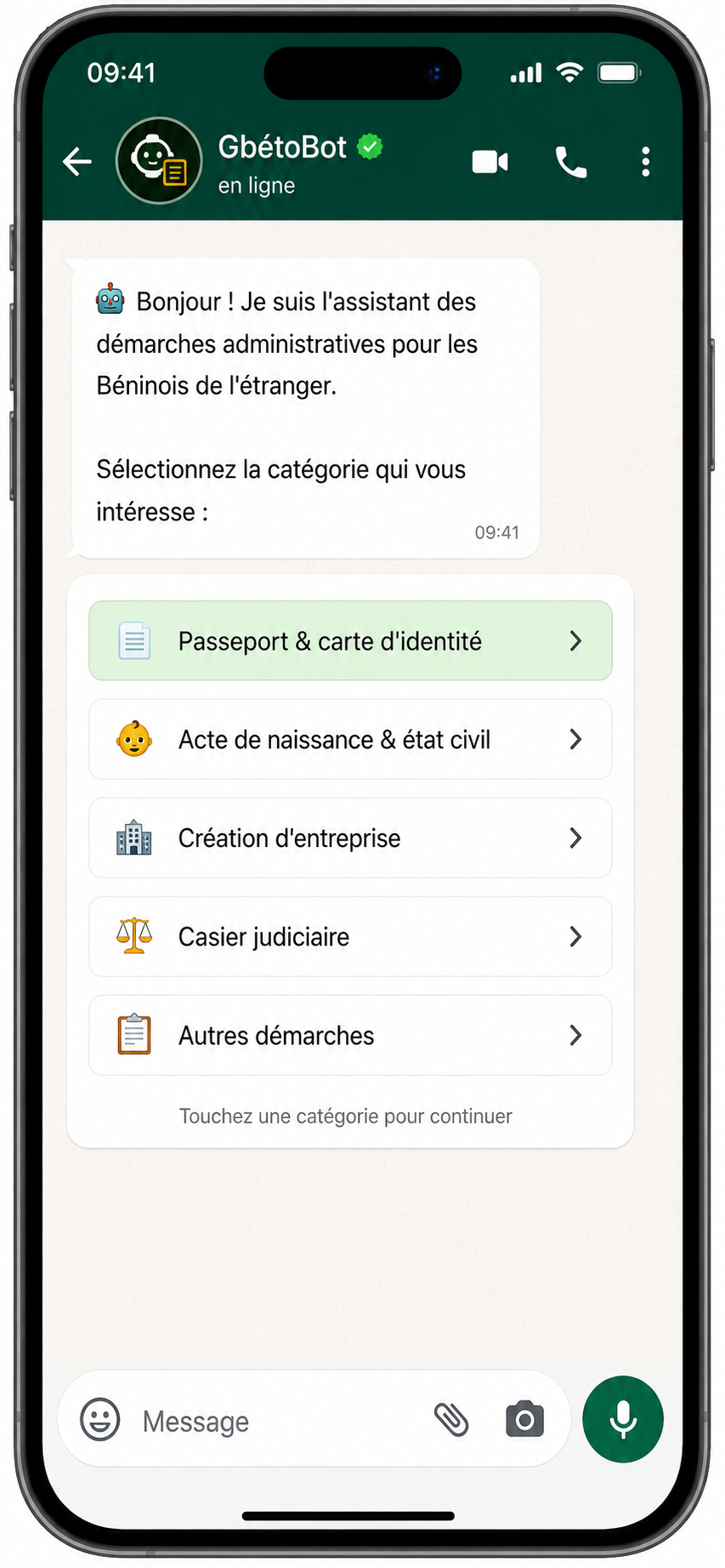DiasporaLink FR — sélection de catégorie